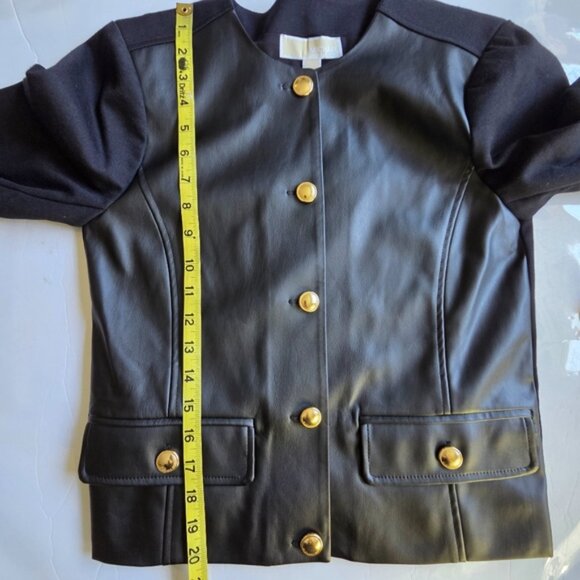 Michael Kors Black Ponte Jacket with Gold Accents - Picture 6 of 7